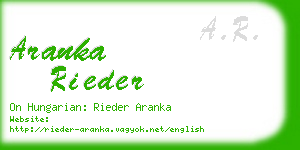 aranka rieder business card